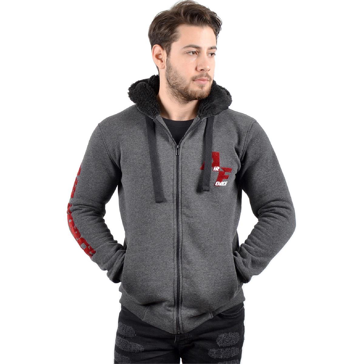 Airforce%20Yün%20Kapşonlu%20Erkek%20Sweatshirt%20-%20Antrasit
