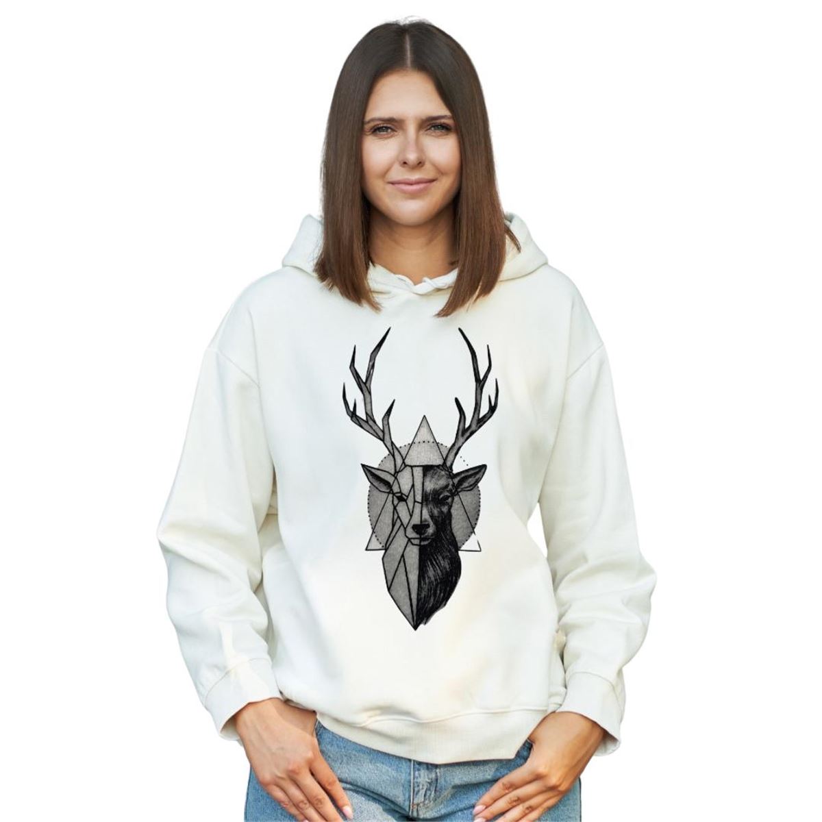 DEER%20ERKEK%20SWEATSHIRT%20EKRU%20RENK
