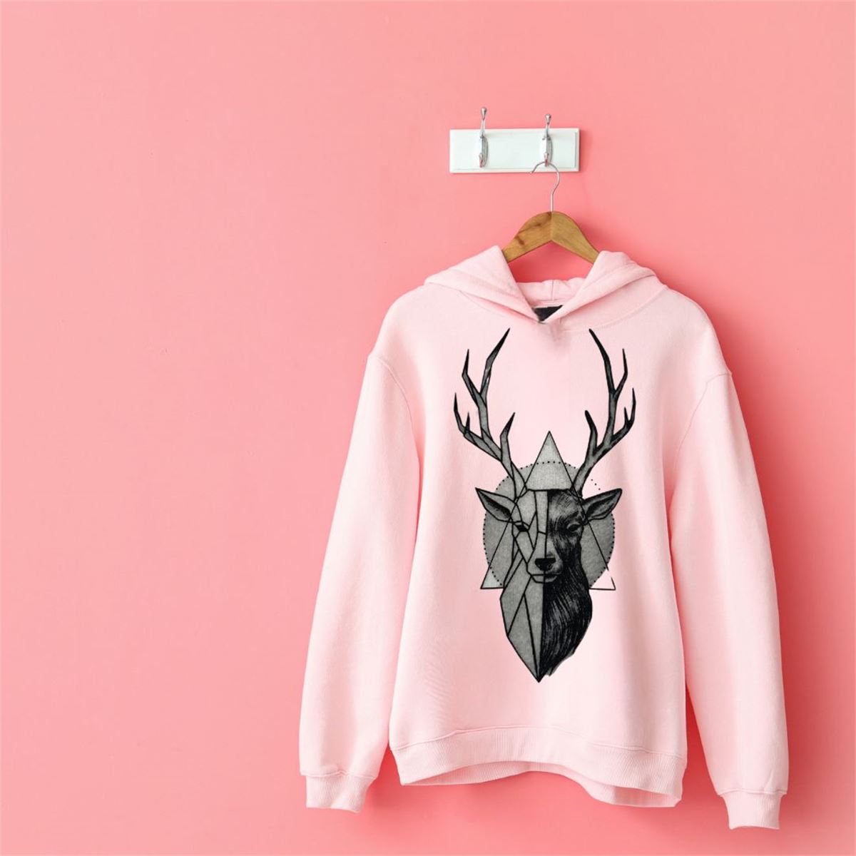 DEER%20KADIN%20SWEATSHIRT%20PEMBE%20RENK