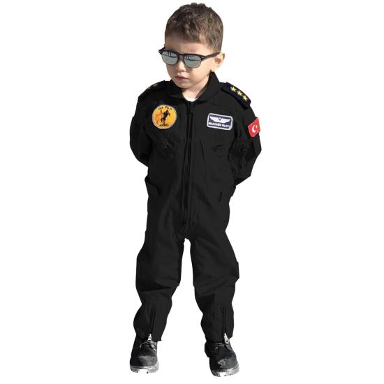 Çocuk Pilot Tulumu Siyah