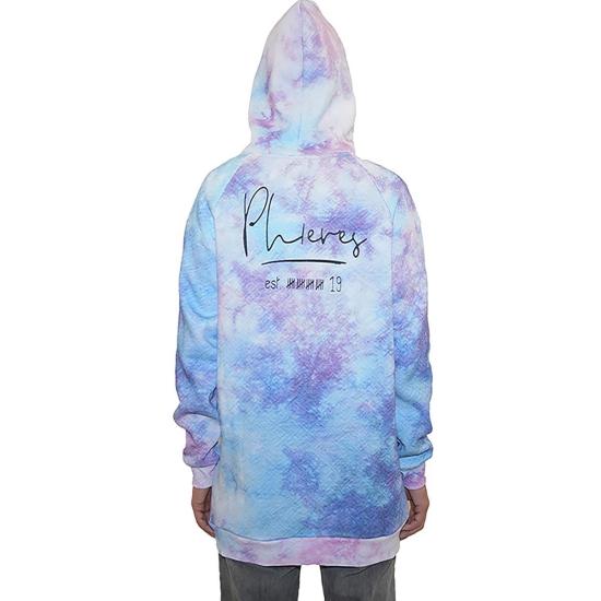 FLY DIGITAL BASKILI KAPŞONLU ERKEK SWEATSHIRT - RENKLİ