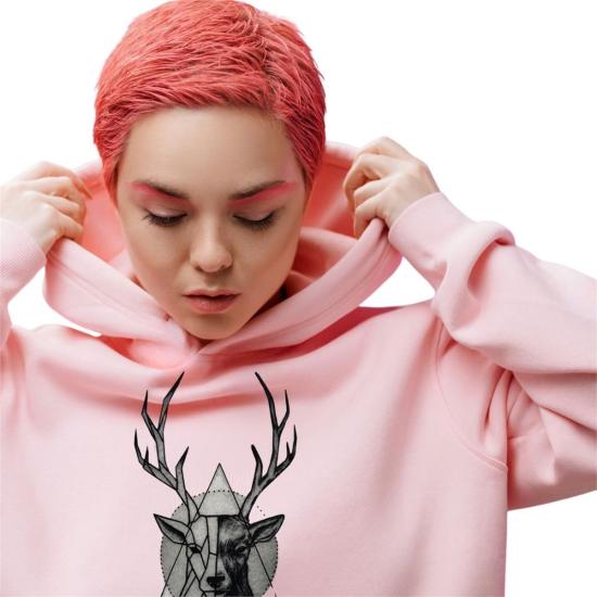 DEER KADIN SWEATSHIRT PEMBE RENK