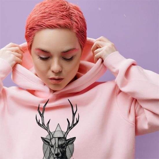 DEER KADIN SWEATSHIRT PEMBE RENK