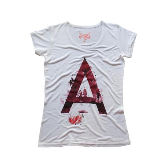 A Harfi Kadın Kısa Kollu T-Shirt - Beyaz