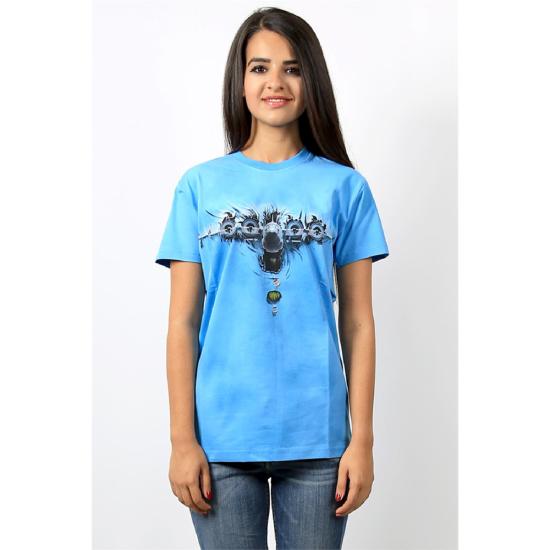 Airdrop Erkek Kısa Kollu T-shirt - Mavi