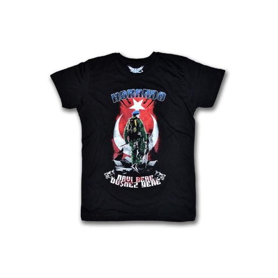 Komando Erkek Kısa Kollu T-shirt - Siyah