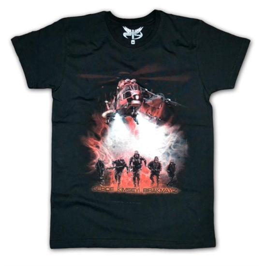 Arama Kurtarma Erkek Kısa Kollu T-shirt - Siyah