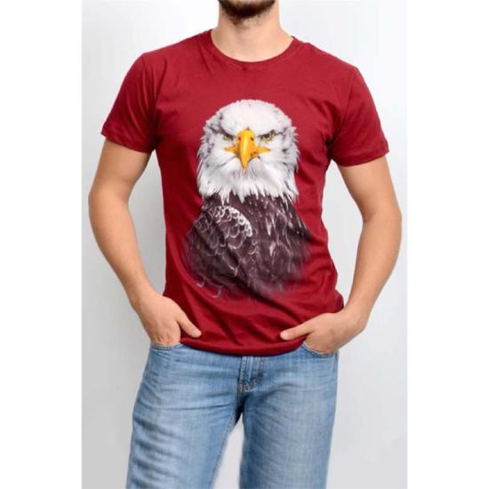 Eagle Erkek Kısa Kollu T-Shirt - Bordo