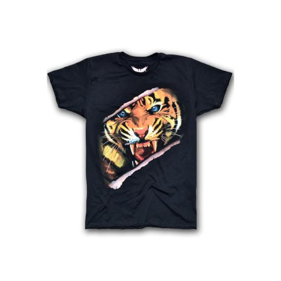 İçindeki Kaplan Erkek Kısa Kollu T-shirt - Siyah