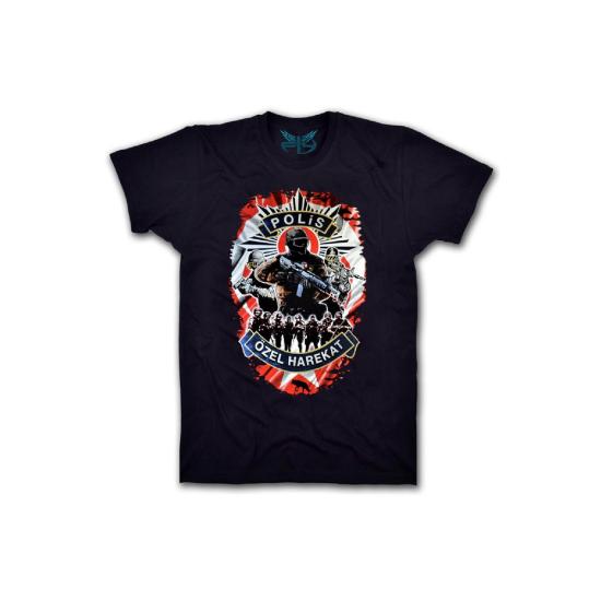 Polis Özel Harekat Erkek Kısa Kollu T-shirt - Siyah