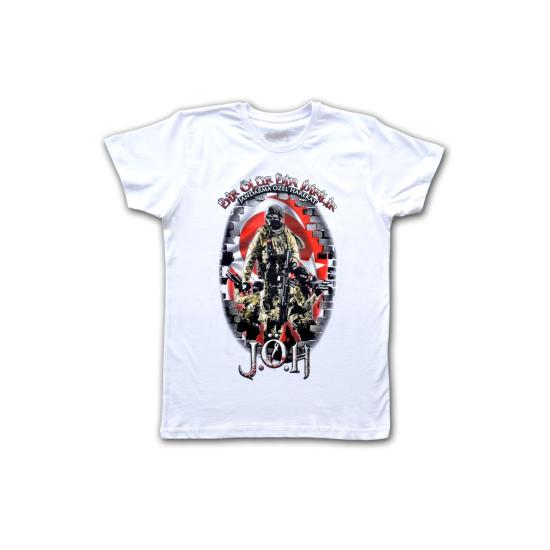 Jandarma Özel Harekat Erkek Kısa Kollu T-shirt - Beyaz