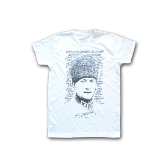 Atatürk Kadın Kısa Kollu T-shirt - Beyaz