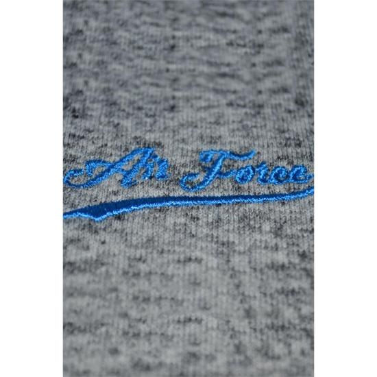Airforce Yüksek Kapşonlu Kadın Sweatshirt - Gri