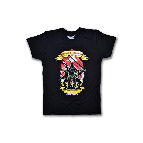 Bordo Bereli Erkek Kısa Kollu T-shirt - Siyah