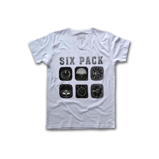 Six Pack Erkek V Yaka Kısa Kollu T-shirt - Beyaz