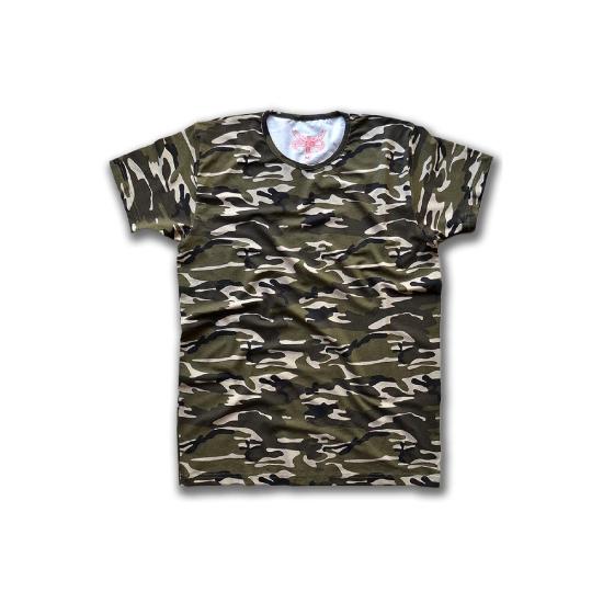 Camo Kadın Kısa Kollu T-Shirt - Yeşil