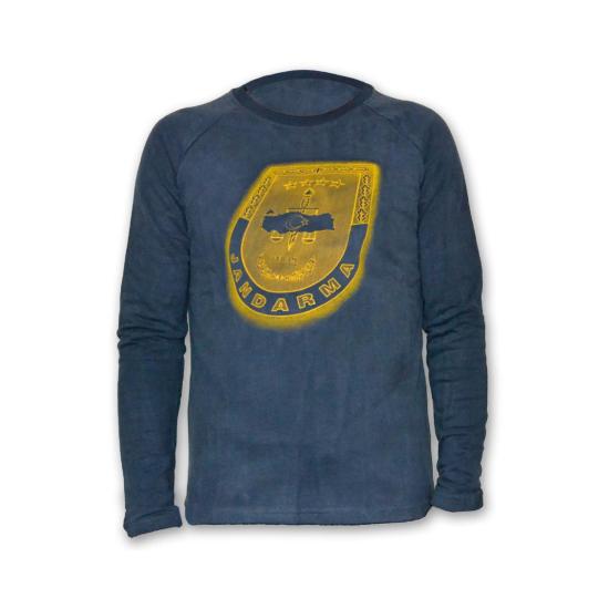 Jandarma Logo Erkek Uzun Kollu Sweatshirt - Mavi