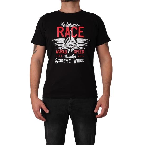 Endurance Race Kısa Kollu Erkek T-shirt - Siyah