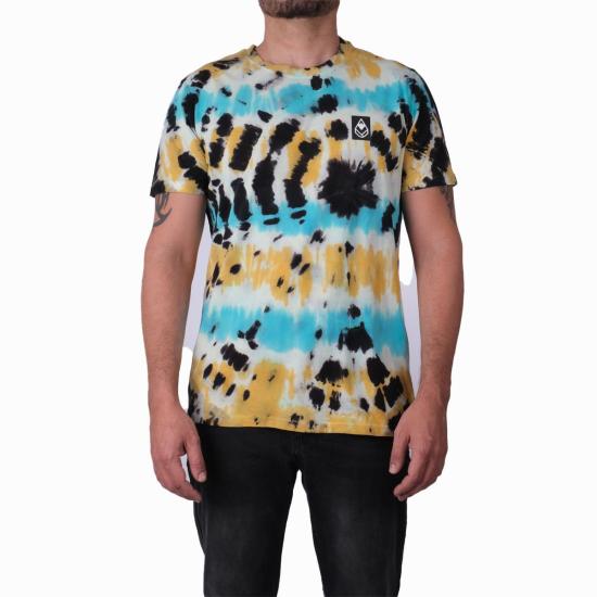 Diomand Batik Boyama Kısa Kollu Erkek T-shirt - Renkli