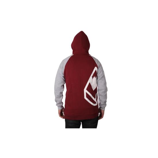 DIOMAND KAPŞONLU ERKEK SWEATSHIRT- GRI/BORDO