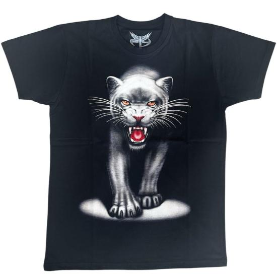 111 Filo Panterler Kısa Kollu Erkek T-shirt - Siyah