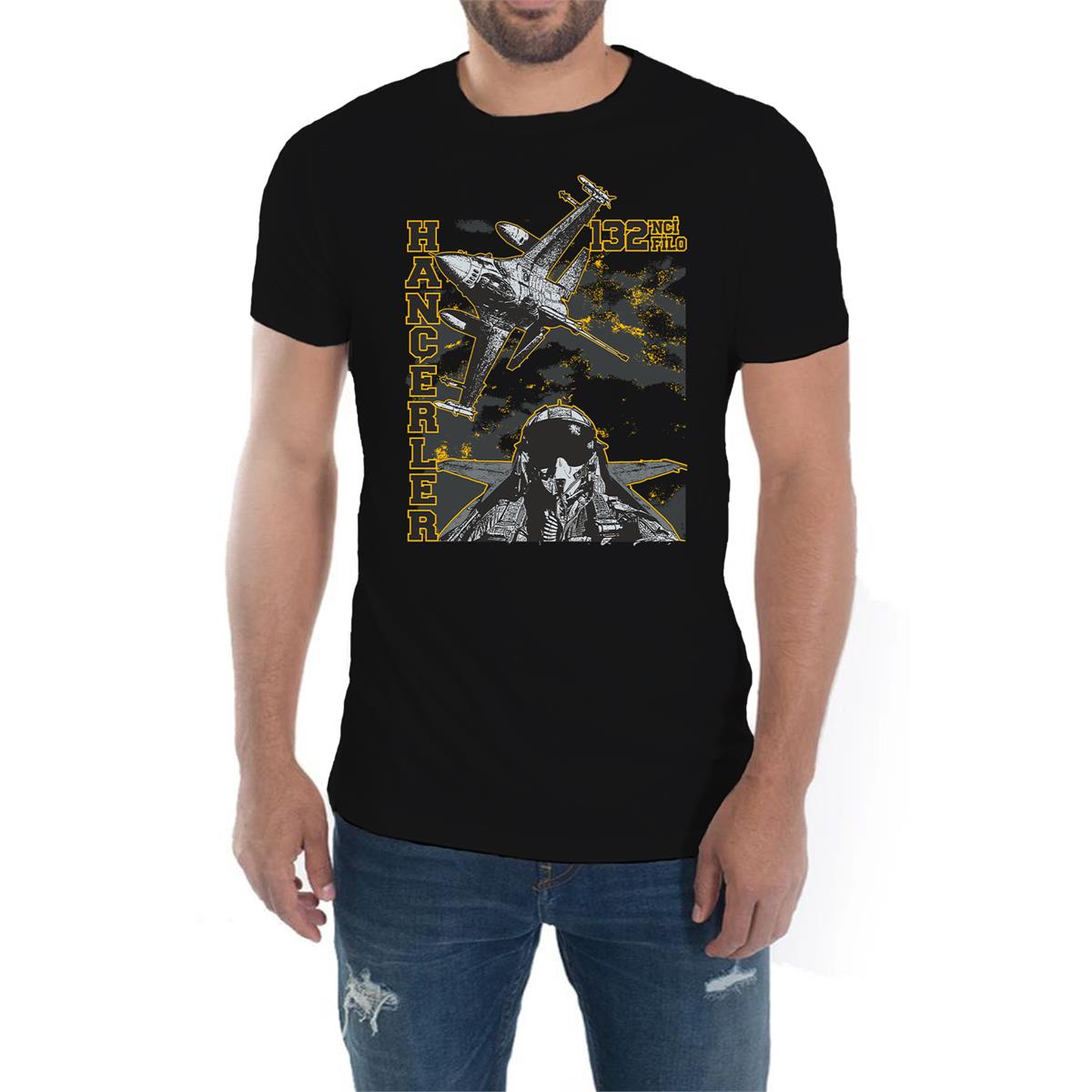 132%20Filo%20Hançerler%20Kısa%20Kollu%20Erkek%20T-shirt%20Özel%20Üretim%20-%20Siyah