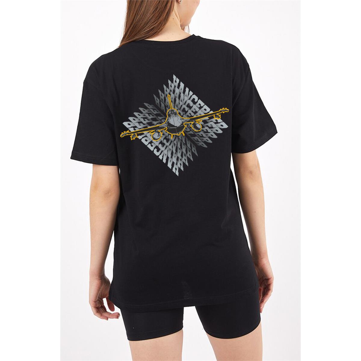 132%20Filo%20Hançerler%20Kısa%20Kollu%20Kadın%20T-shirt%20Özel%20Üretim%20-%20Siyah