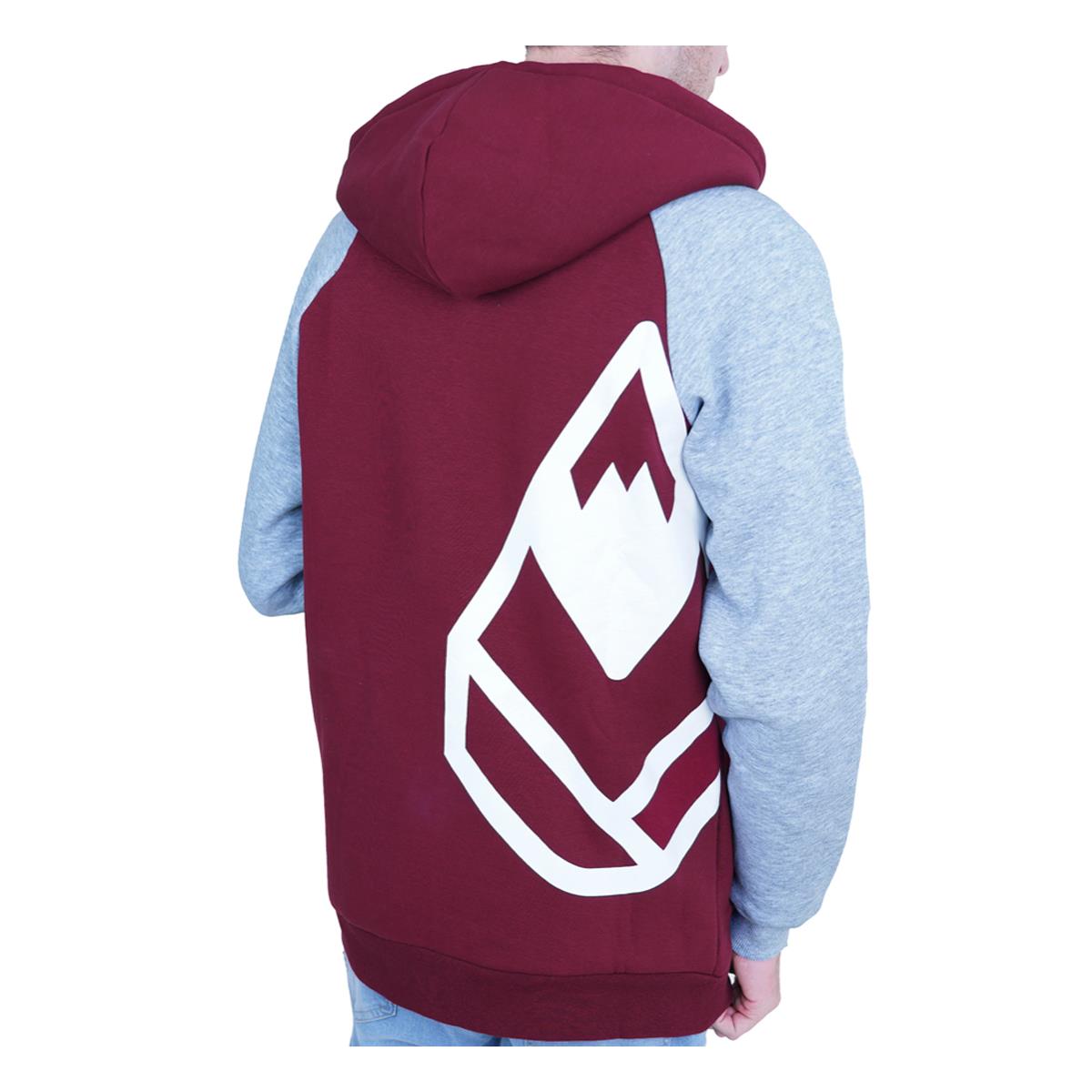 DIOMAND%20KAPŞONLU%20ERKEK%20SWEATSHIRT-%20GRI/BORDO