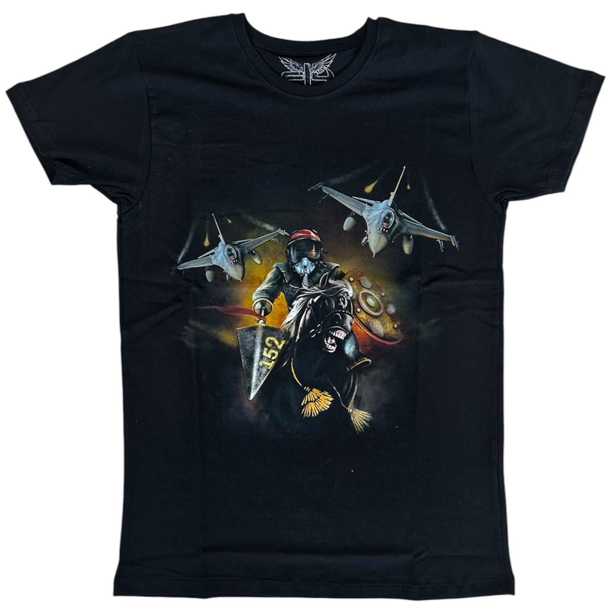 152 Filo Akıncılar Kısa Kollu Erkek T-shirt - Siyah